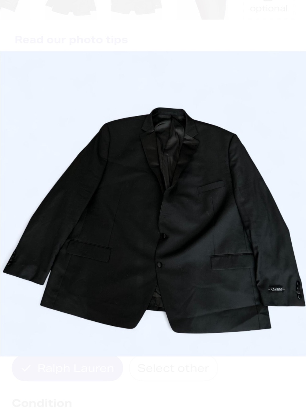 Ralph Lauren Black Men's Single-Breasted Tuxedo Jacket